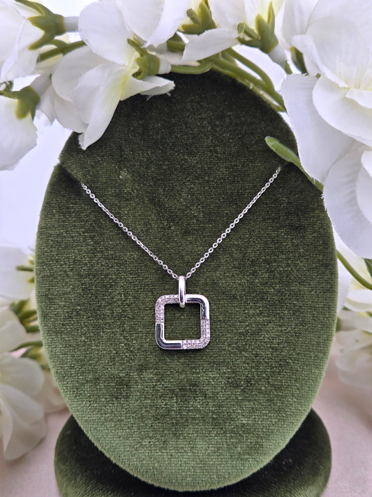 Hazel | 10k White Gold | Natural Diamond | Necklace