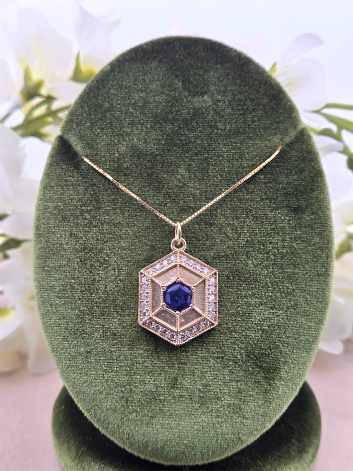 Danika | 14k Yellow Gold | Tanzanite & Lab Diamond | Pendant