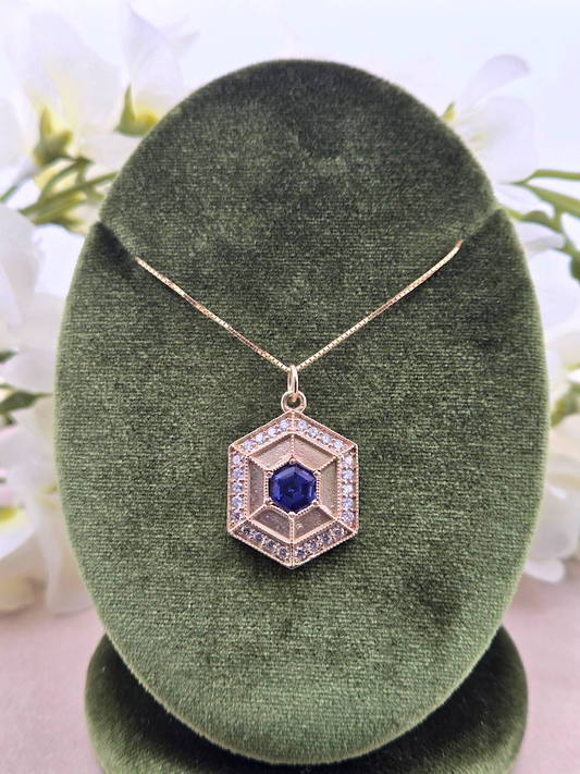 Danika | 14k Yellow Gold | Tanzanite & Lab Diamond | Pendant