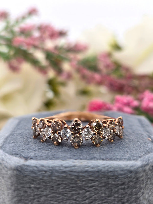 Thalindra | 14k Rose Gold | Chocolate & White Diamonds | Ring