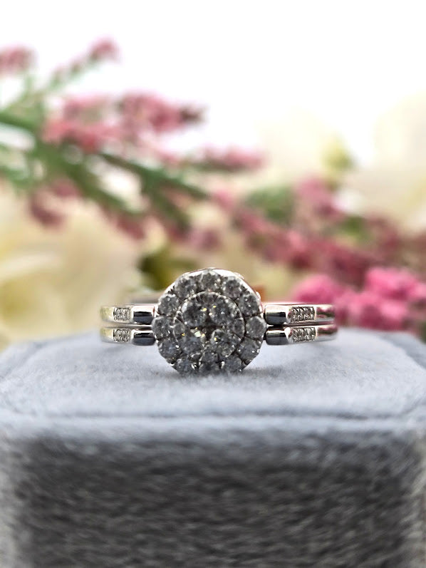 Astreia | 14k White Gold | Natural Diamonds & Sapphires | Ring