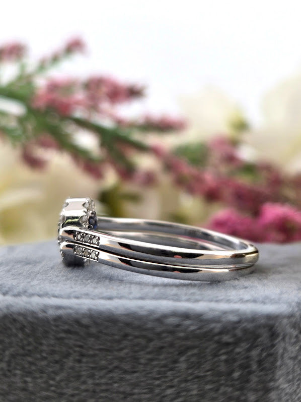 Astreia | 14k White Gold | Natural Diamonds & Sapphires | Ring