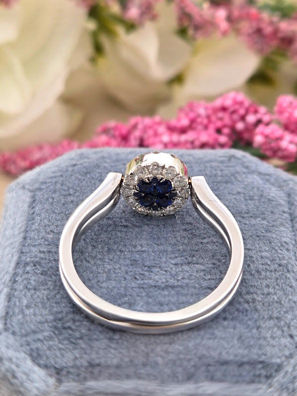 Astreia | 14k White Gold | Natural Diamonds & Sapphires | Ring