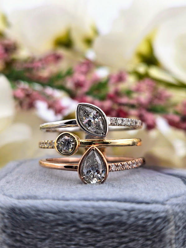 Jannie | 14k Rose, Yellow, & White Gold | Natural Diamond | Ring