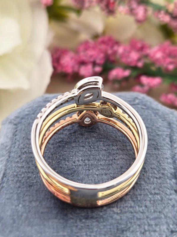 Jannie | 14k Rose, Yellow, & White Gold | Natural Diamond | Ring