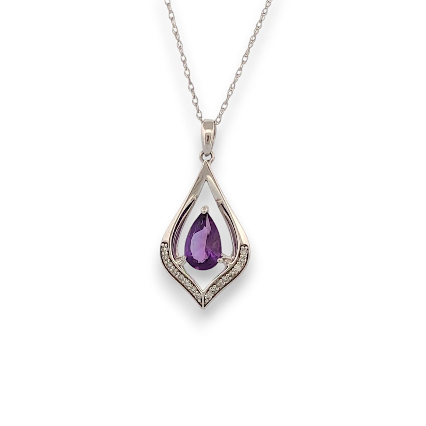 Seven Necklace | 10k White Gold Diamond & Sapphire Necklace | Dainty Jewelry Gift for Her