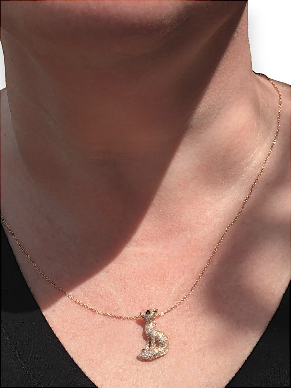 Forest Necklace | 14k Rose Gold Tsavorite & Diamond Necklace | Luxurious Jewelry Gift for Her
