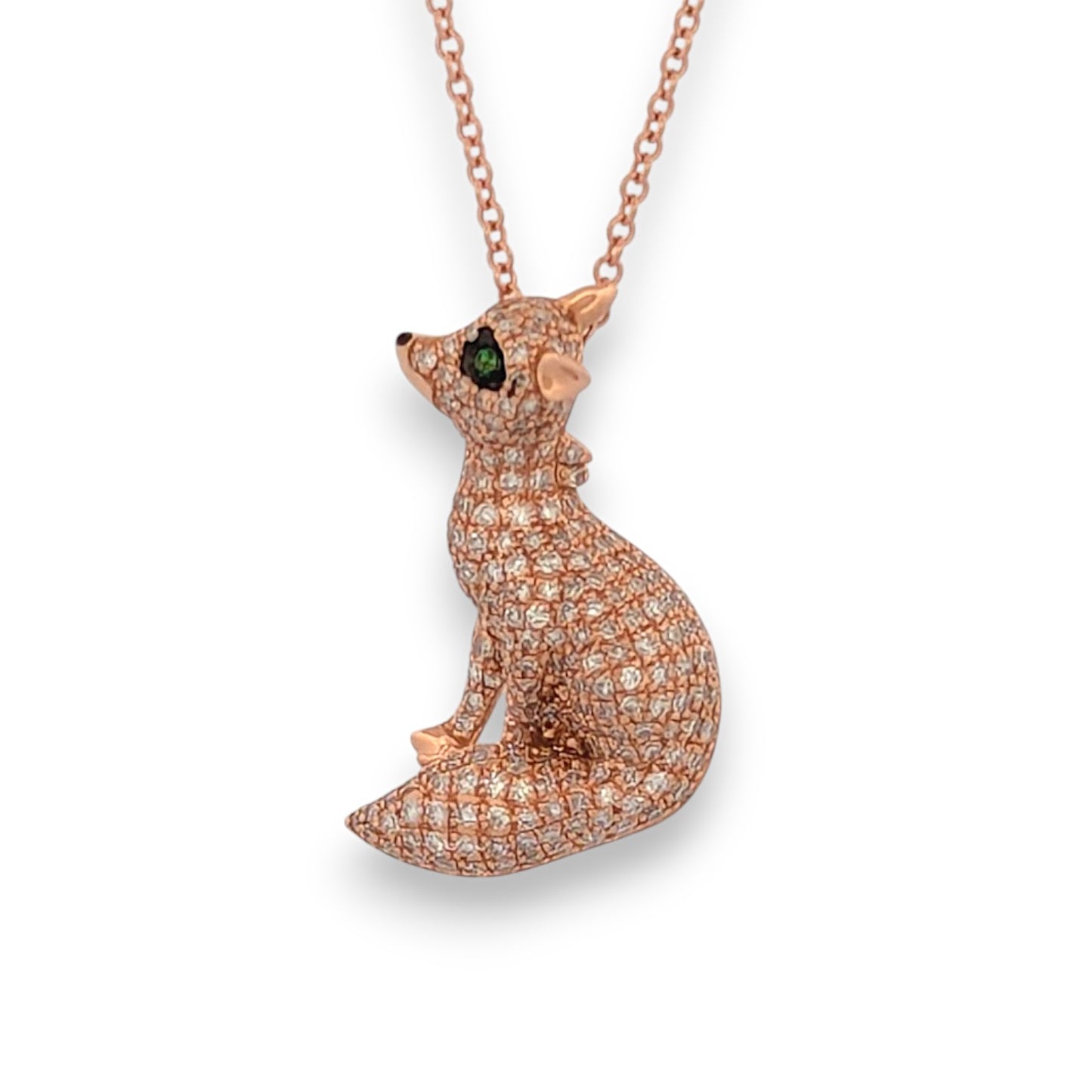 Forest Necklace | 14k Rose Gold Tsavorite & Diamond Necklace | Luxurious Jewelry Gift for Her