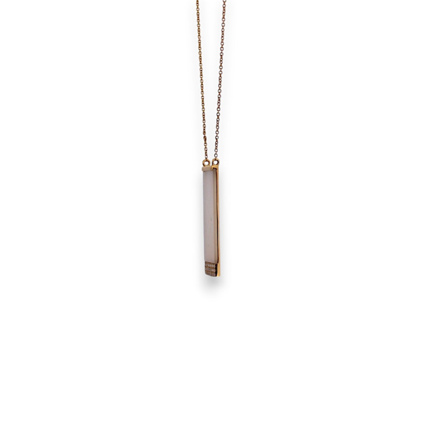 Clemency | 18k Yellow Gold Necklace – 2.62 ct Mother of Pearl & .09 ctw Natural Diamonds (16"-18" Adjustable)