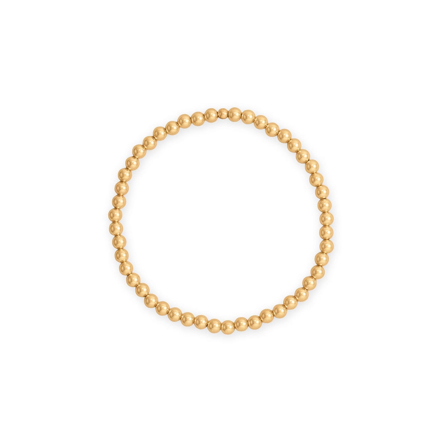7 4mm 14/20 Gold Filled Bead Stretch Bracelet