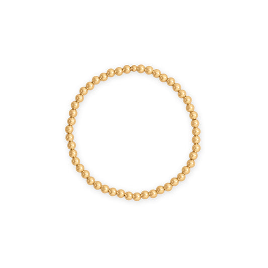7" 4mm 14/20 Gold Filled Bead Stretch Bracelet