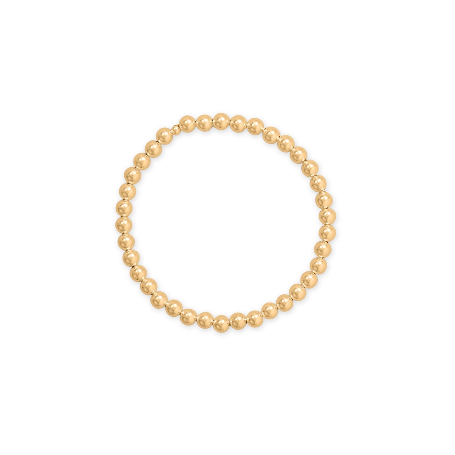 7" 5mm 14/20 Gold Filled Bead Stretch Bracelet