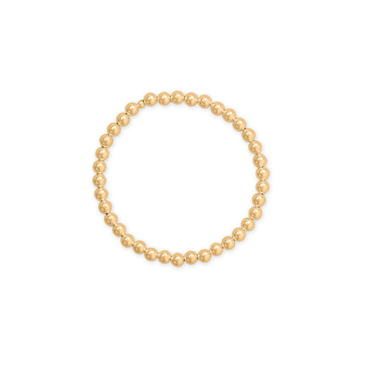 7" 5mm 14/20 Gold Filled Bead Stretch Bracelet