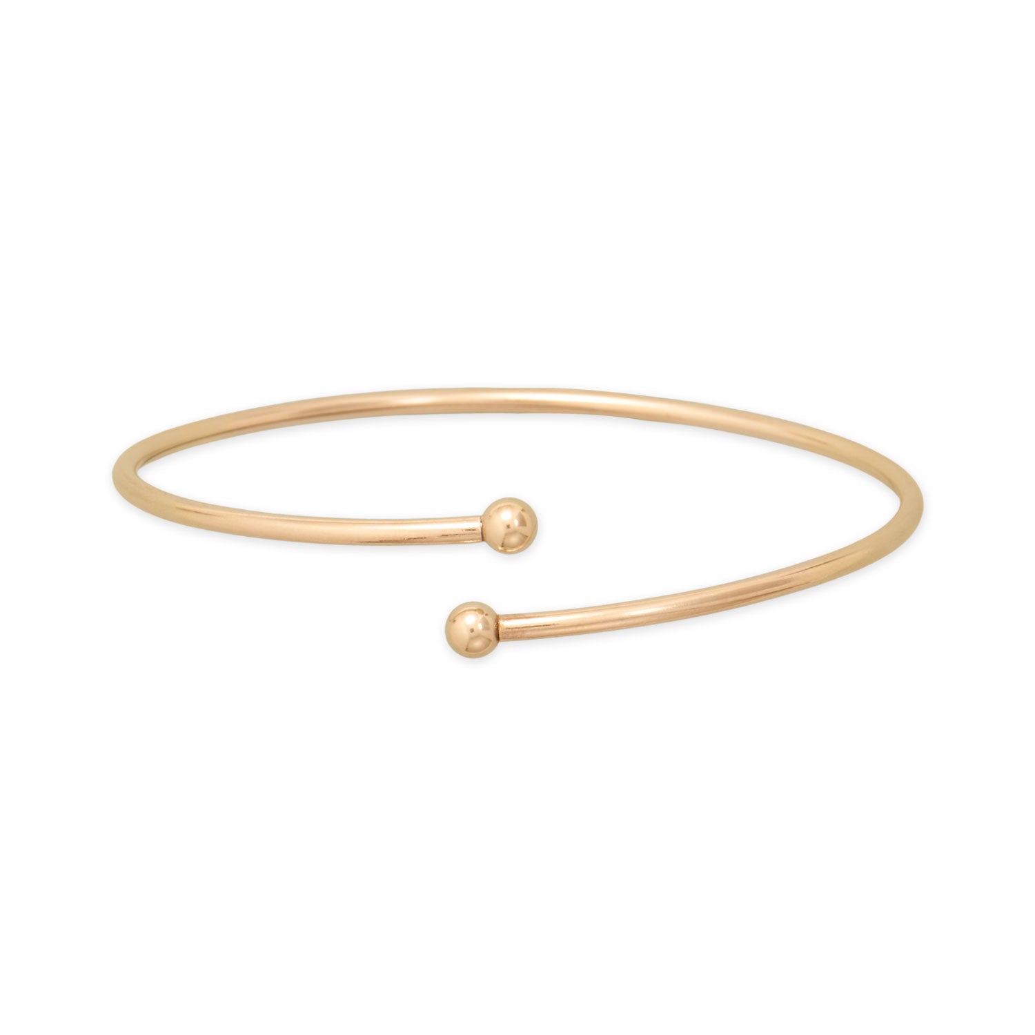 14/20 Gold Filled Flex Bangle with Bead Ends