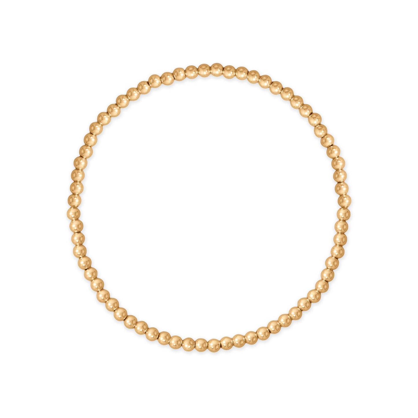 7 3mm 14/20 Gold Filled Bead Stretch Bracelet