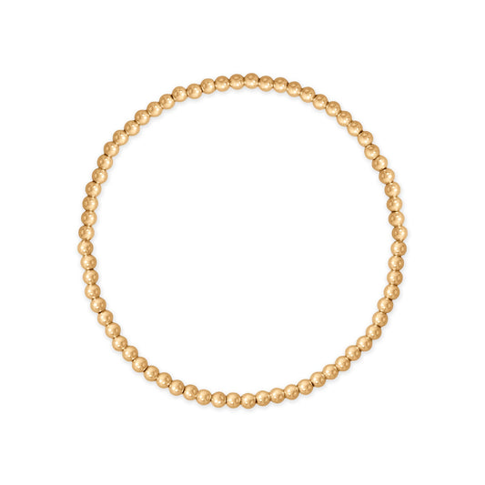 7 3mm 14/20 Gold Filled Bead Stretch Bracelet