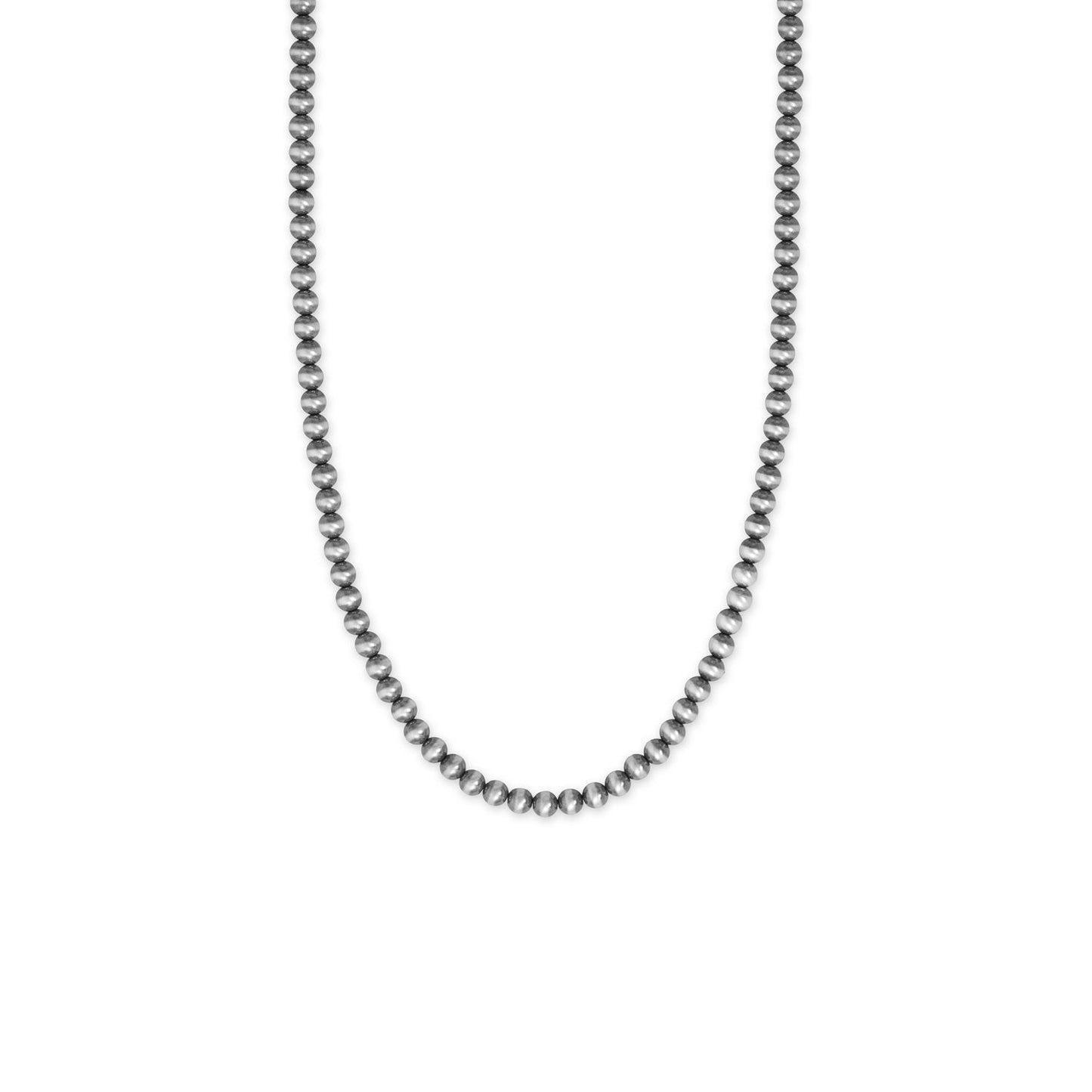 16 + 2 5mm Oxidized Bead Necklace