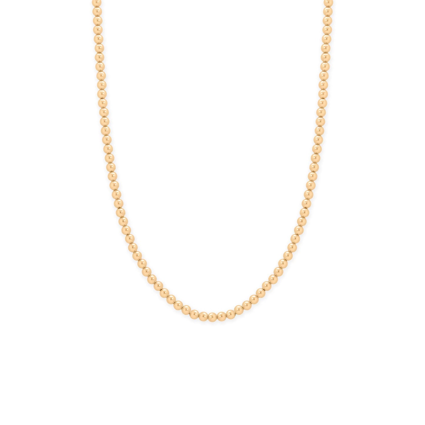 16 + 2 4mm 14/20 Gold Filled Bead Necklace
