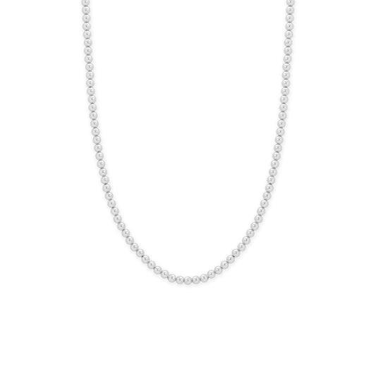 16 + 2 4mm Silver Bead Necklace