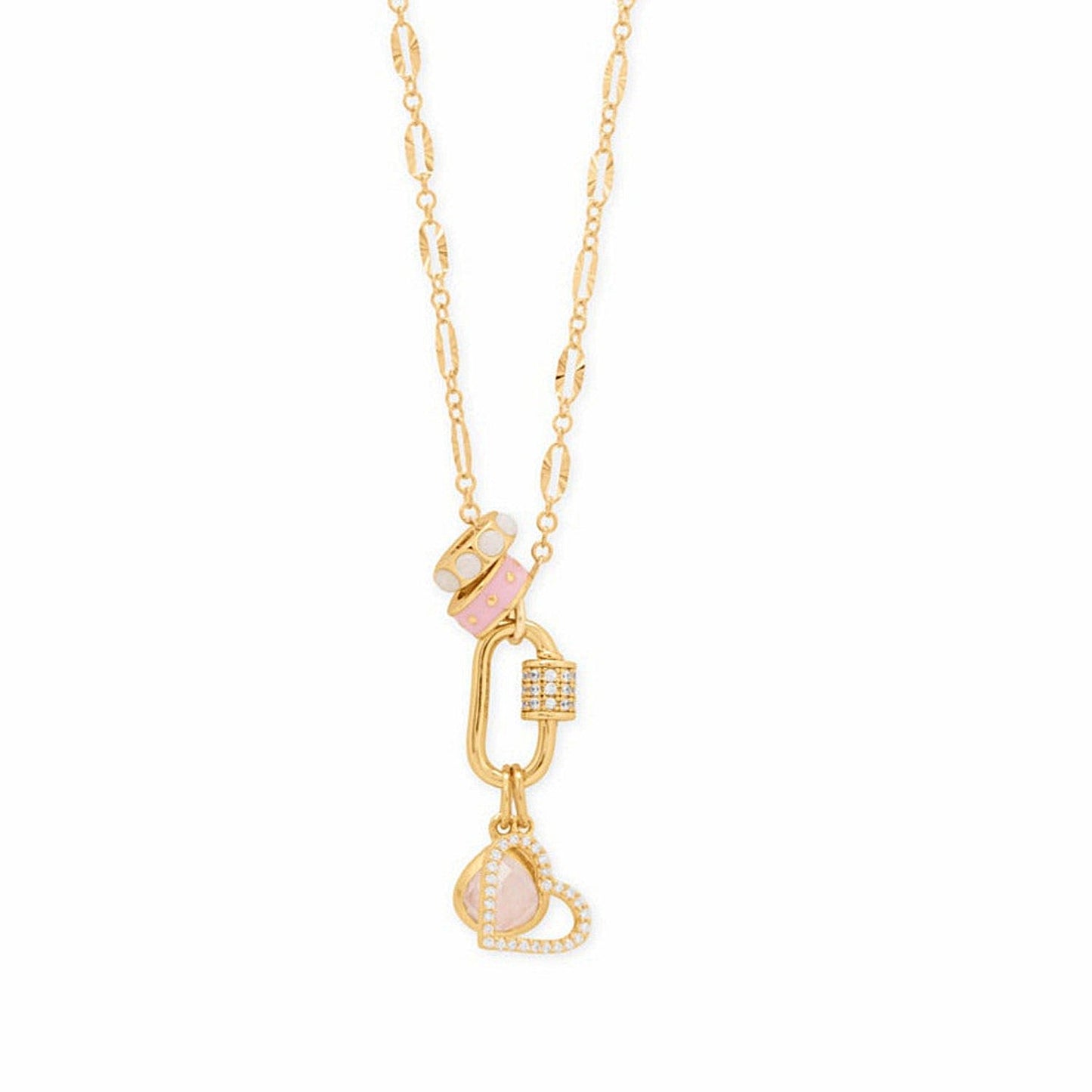 In Love with Pink! 18 14 Karat Gold Plated Charm Necklace