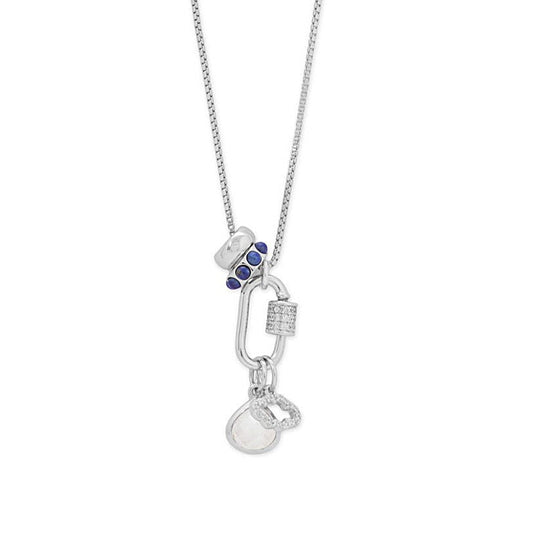 Cool Clouds! 18 Rhodium Plated Charm Necklace
