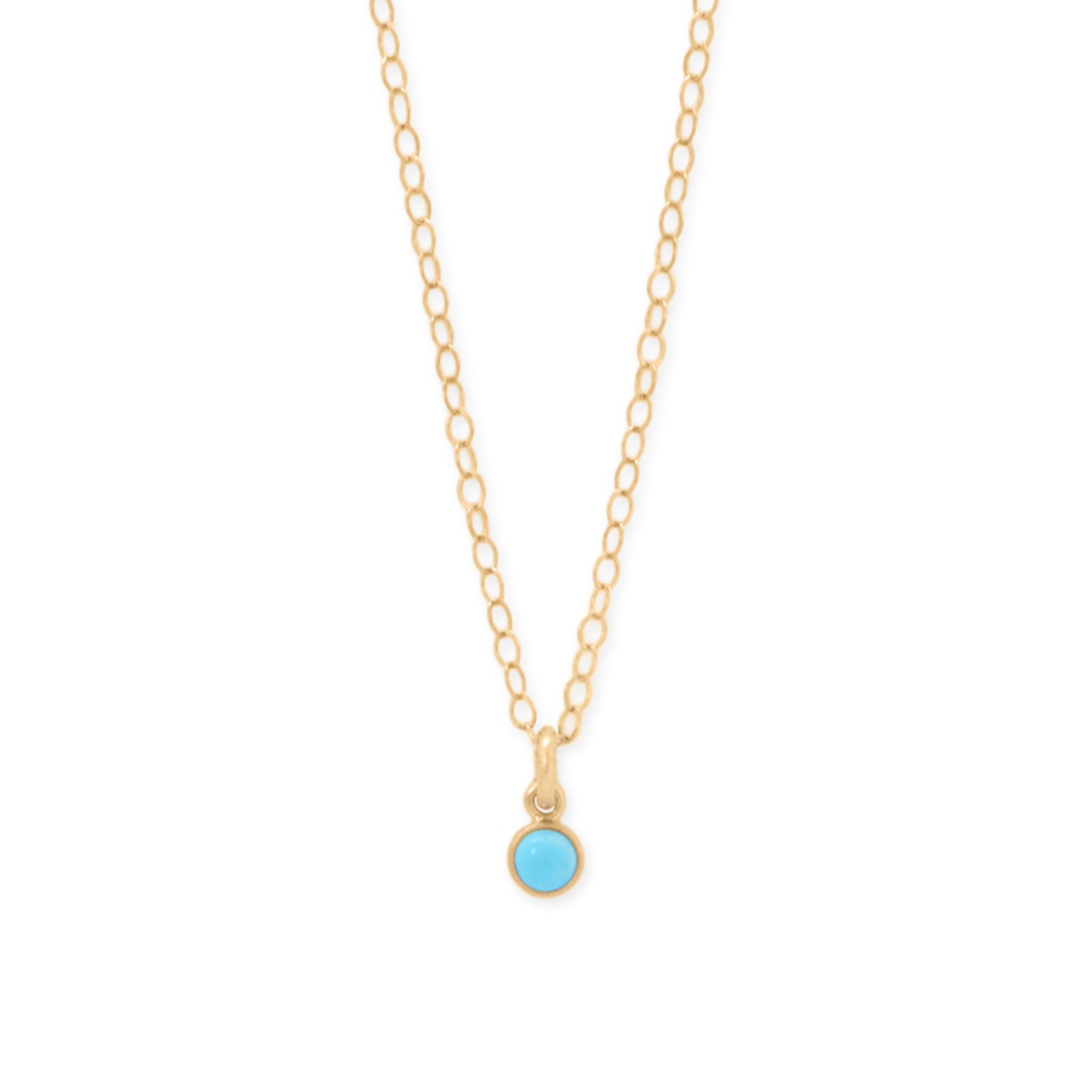 15" + 2.5" 14/20 Gold Filled 3mm Imitation Turquoise Necklace