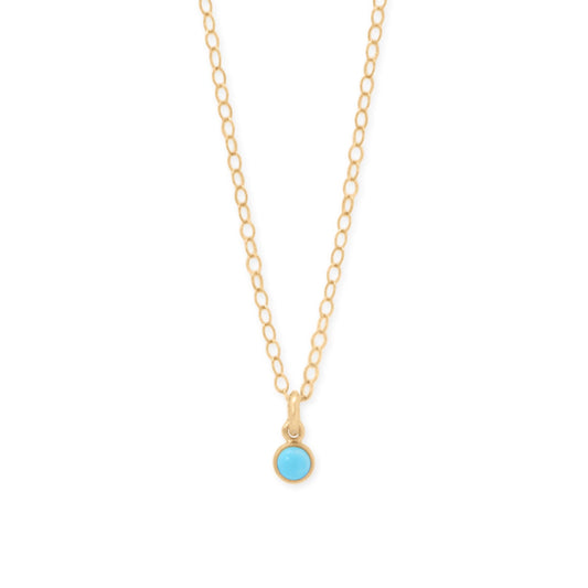 15" + 2.5" 14/20 Gold Filled 3mm Imitation Turquoise Necklace