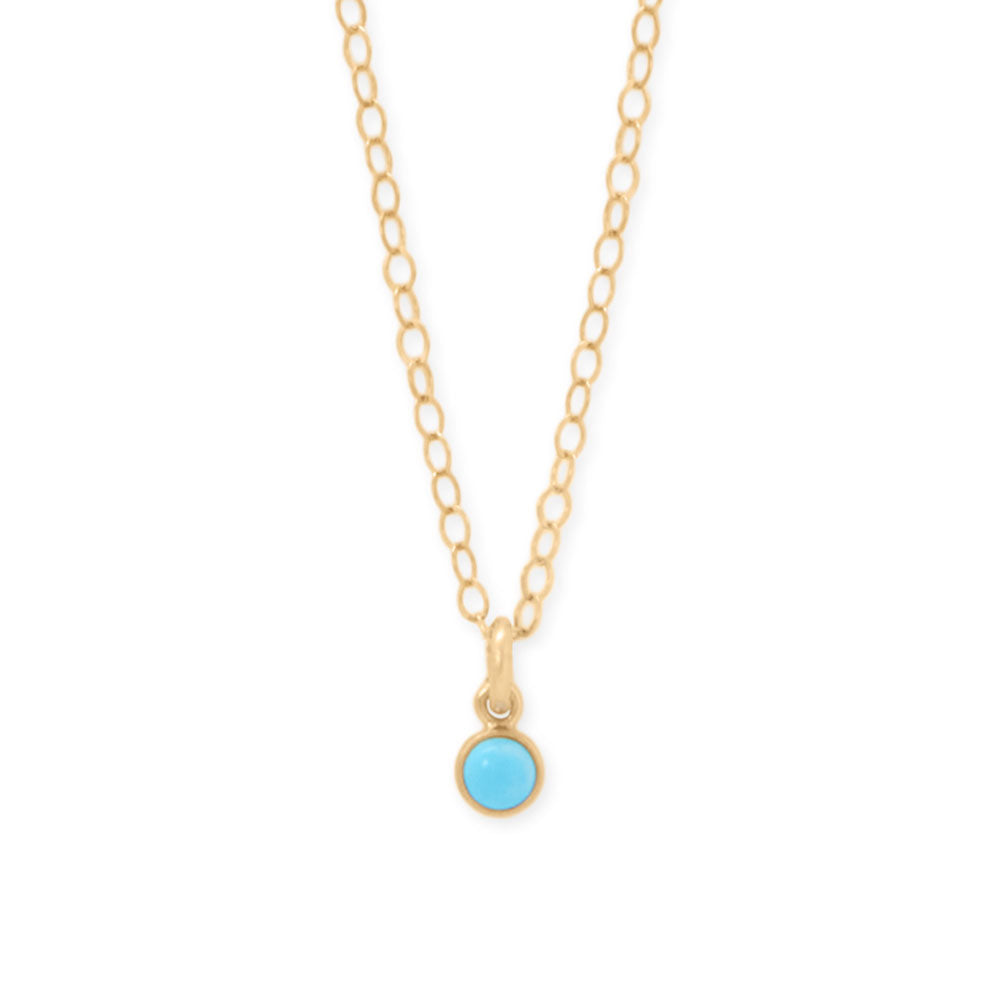 15 + 2.5 14/20 Gold Filled 3mm Imitation Turquoise Necklace