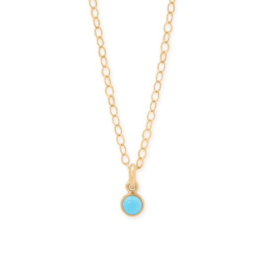 15 + 2.5 14/20 Gold Filled 3mm Imitation Turquoise Necklace