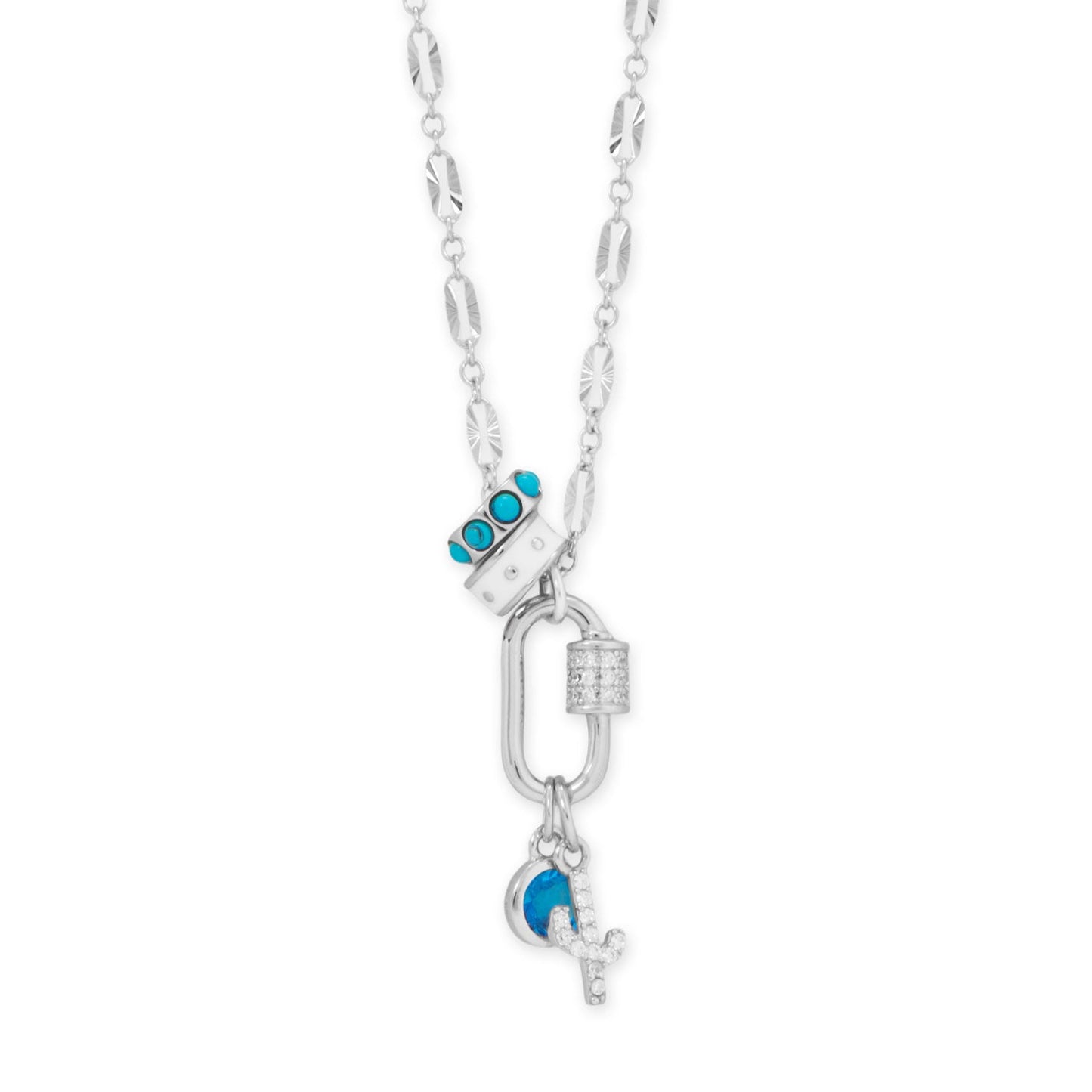 Sweet Southern Saguaro! 18 Rhodium Plated Charm Necklace
