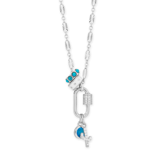 Sweet Southern Saguaro! 18 Rhodium Plated Charm Necklace