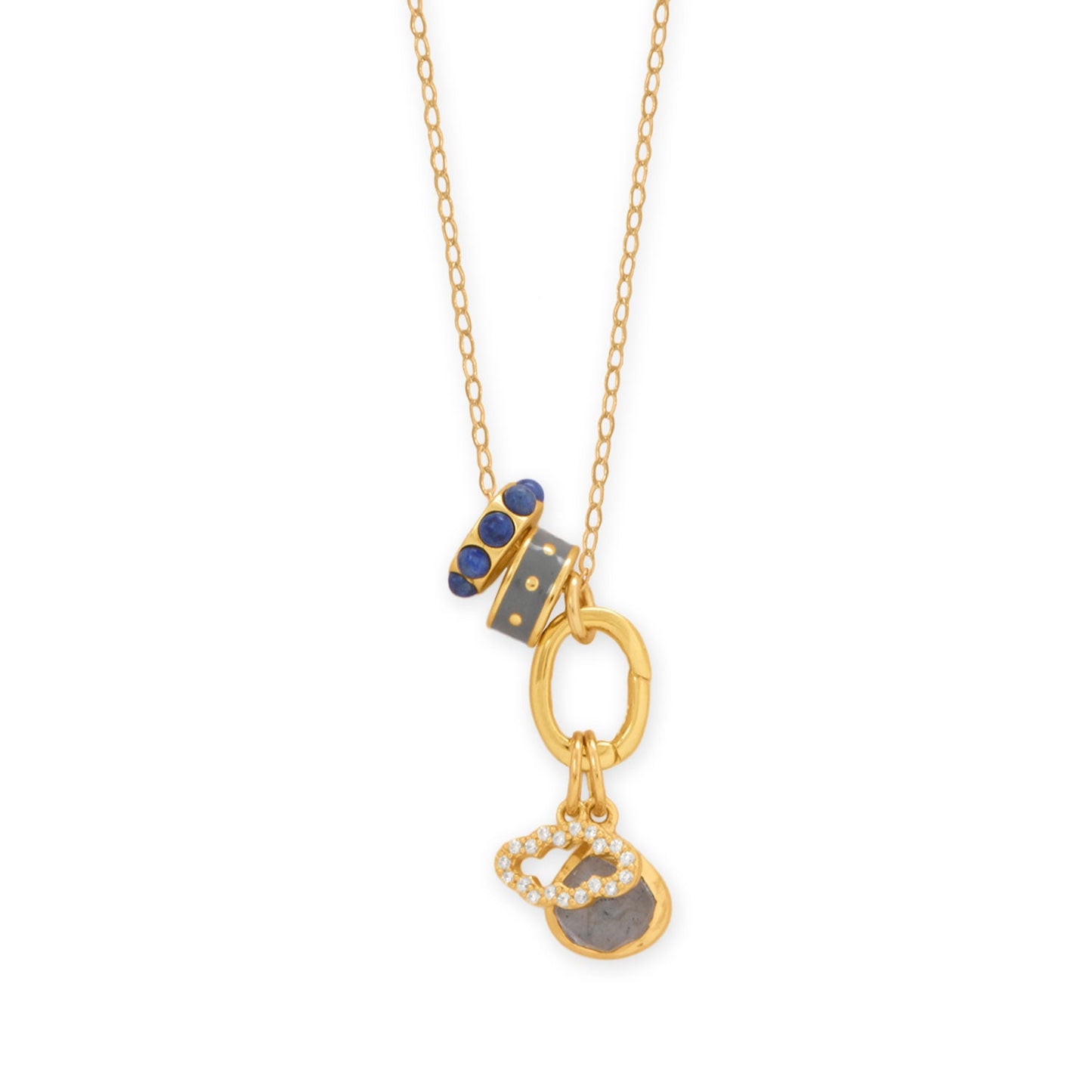Stylish Storms! 18 14 Karat Gold Plated Charm Necklace
