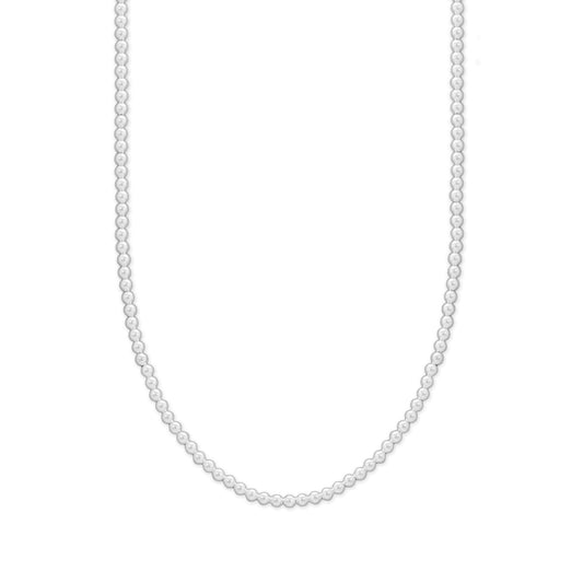 16 + 2 3mm Silver Bead Necklace