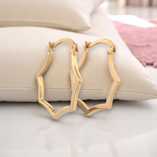 Theodora Hoop Earrings | 14K Yellow Gold 3/4" Hexagon Hoops, Geometric Minimalist Jewelry, Timeless Gift for Her