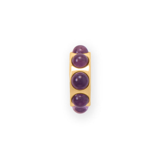 14 Karat Gold Plated Amethyst Wheel Bead Charm