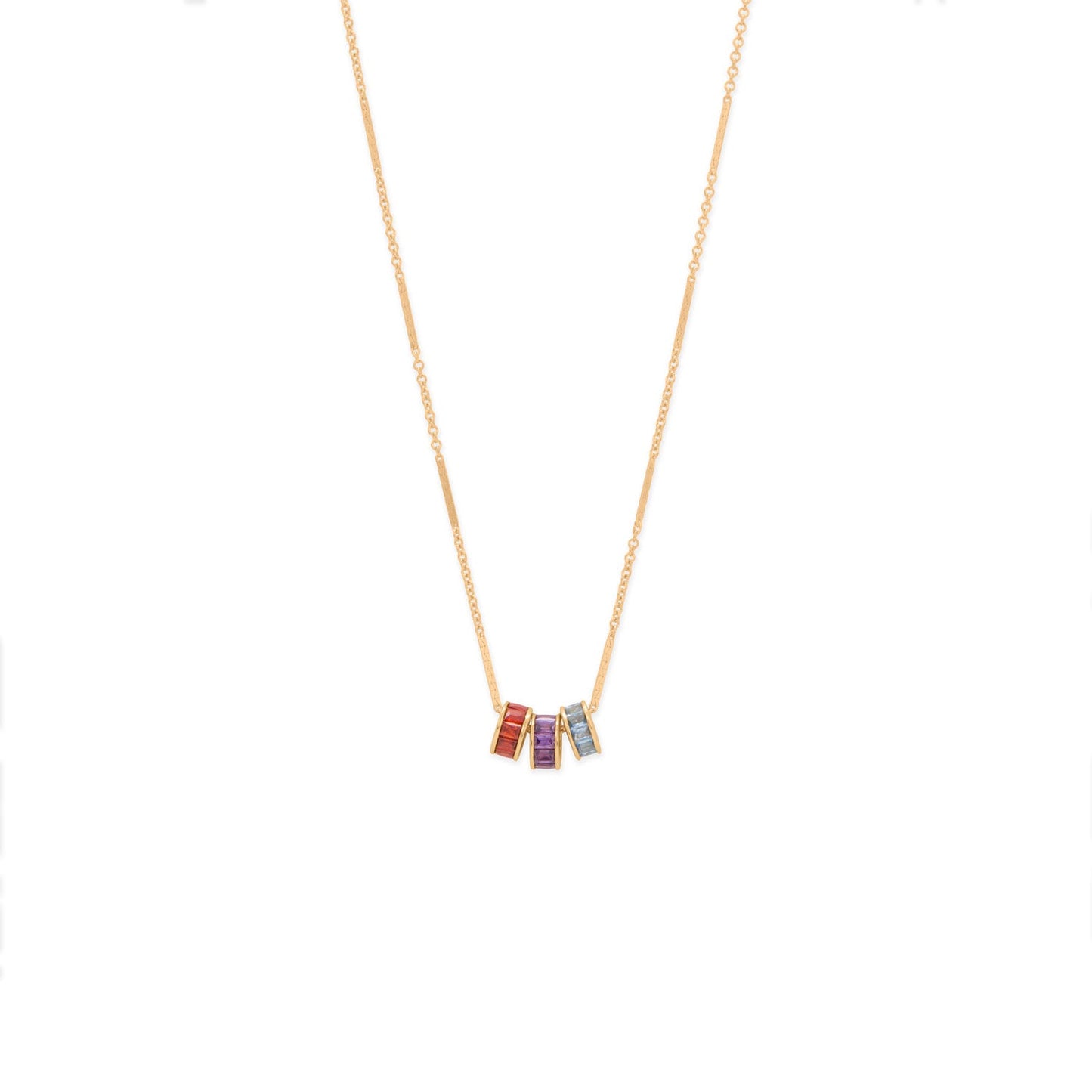 14 Karat Gold Plated CZ Birthstone Wheel Bead Charms (January-December)