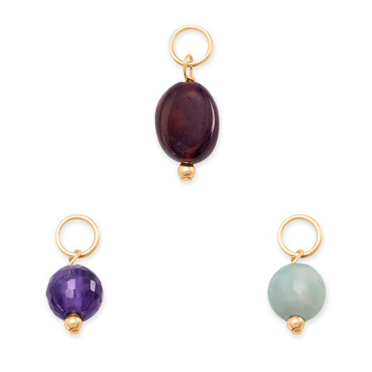 14/20 Gold Filled Gem Drop Birthstone Charm (January-December)