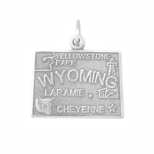 Oxidized Wyoming State Charm