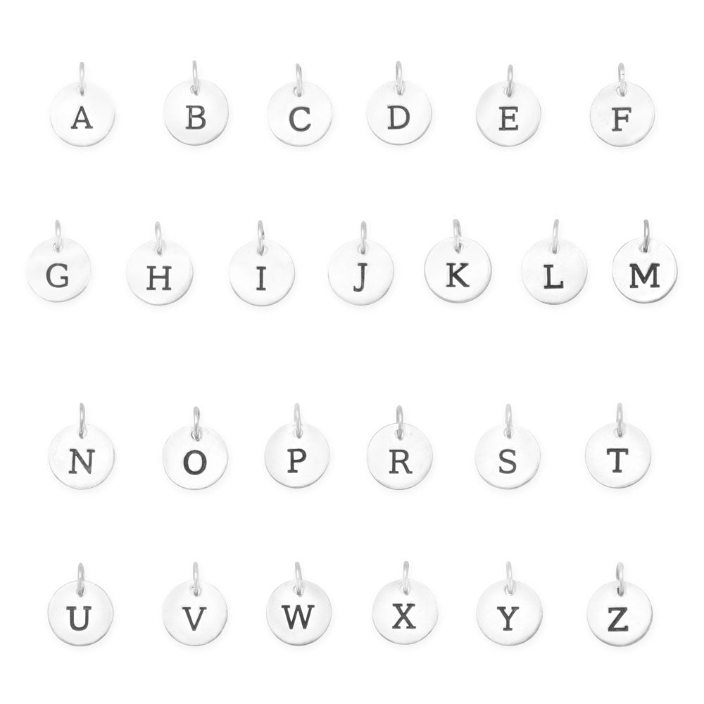 Oxidized Round Letter Initial Charm Series(A-Z)