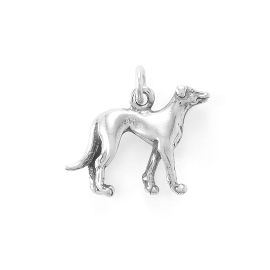 Standing Tall & Proud! Oxidized 3D Greyhound Charm