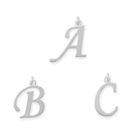 Large Polished Letter Initial Pendant Series (A-Z)
