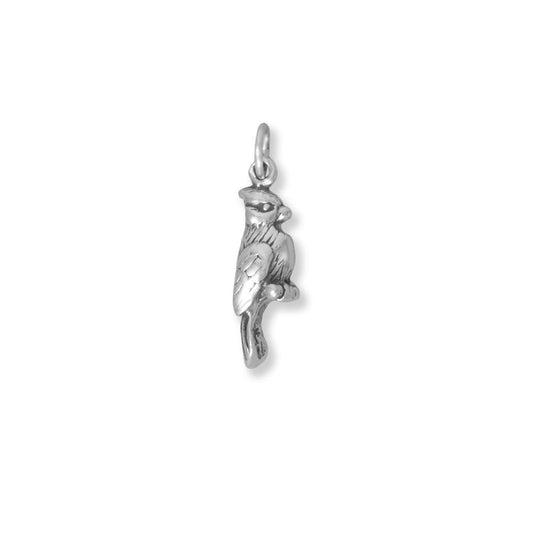 Oxidized 3D Pretty Cardinal Bird Charm