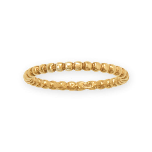 14 Karat Gold Plated Beaded Band