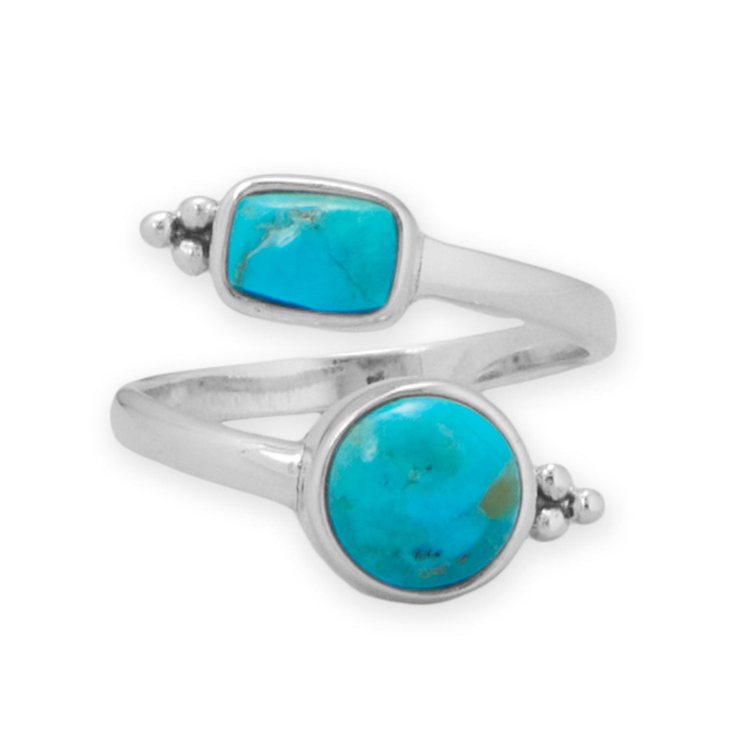 Adjustable Multi Shape Turquoise Wrap Ring