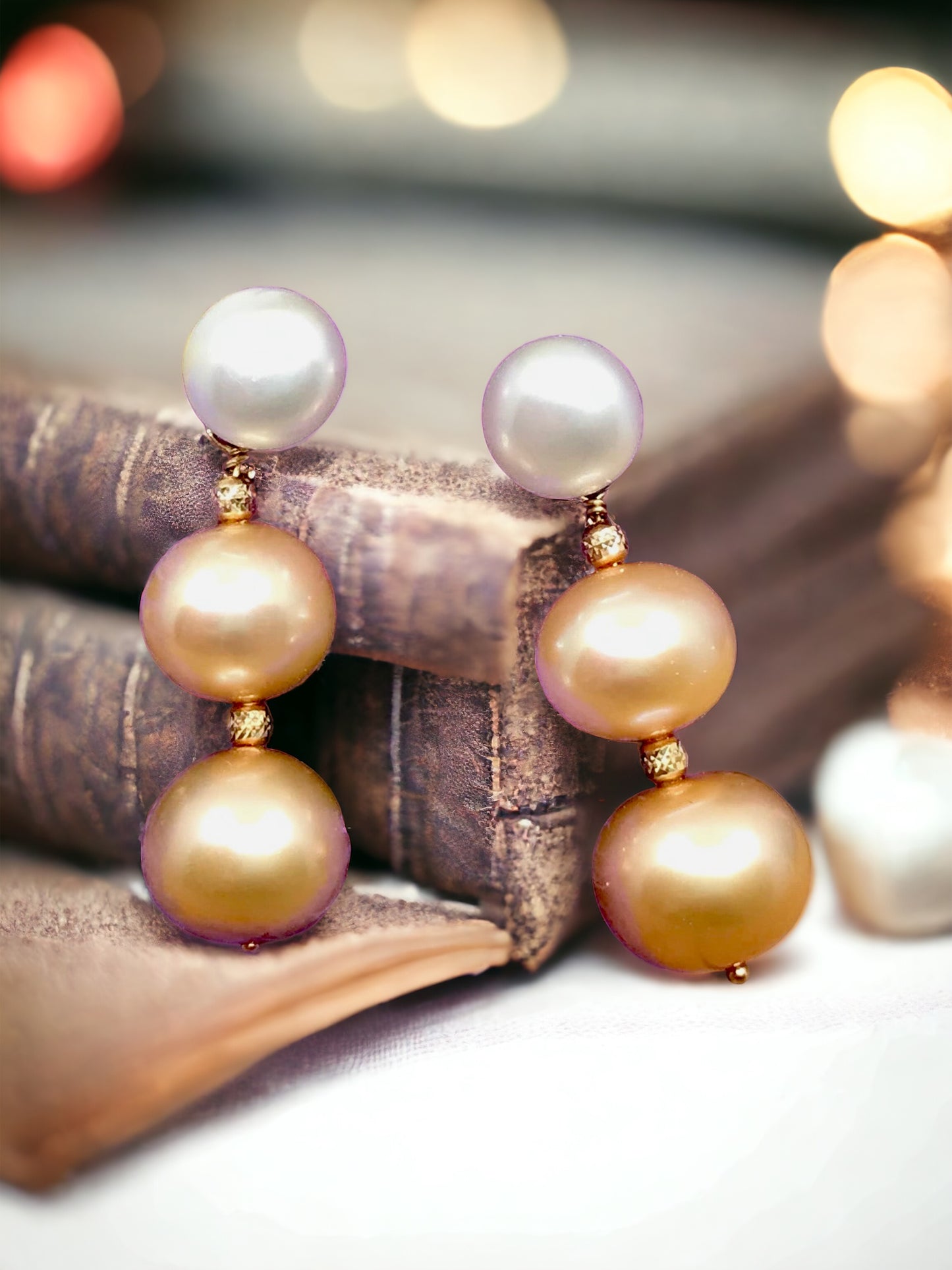 Gracie - Graduated Ombre Pearl Earrings