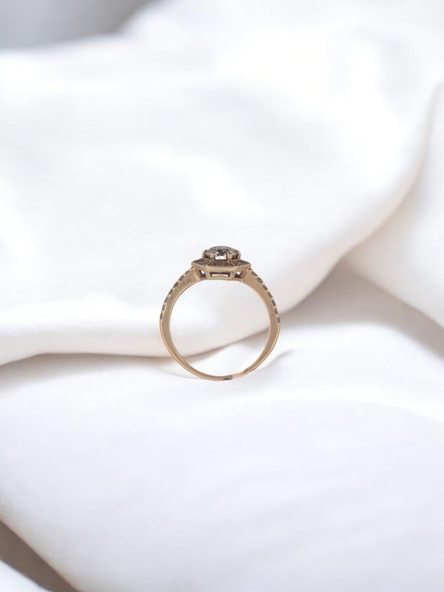 Samantha | 14K Yellow Gold Engagement Ring with 0.76 CTW Diamonds, Size 7.25