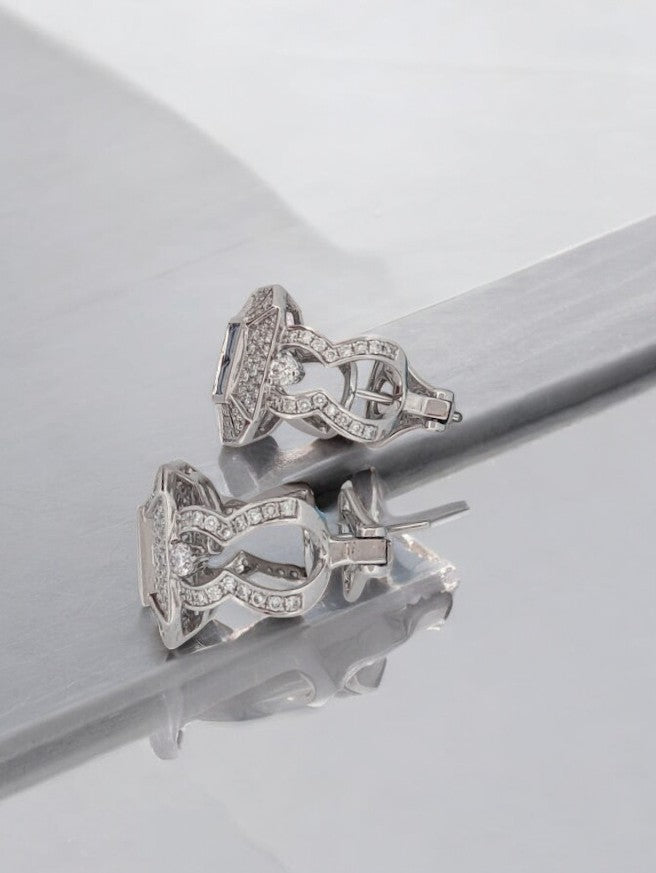 Meredith | 18k White Gold Earrings with Secure Omega Backs