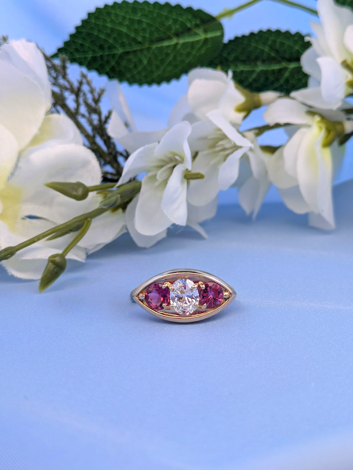 Loren | 14k Yellow Gold | Pink Tourmaline | Diamond | Ring