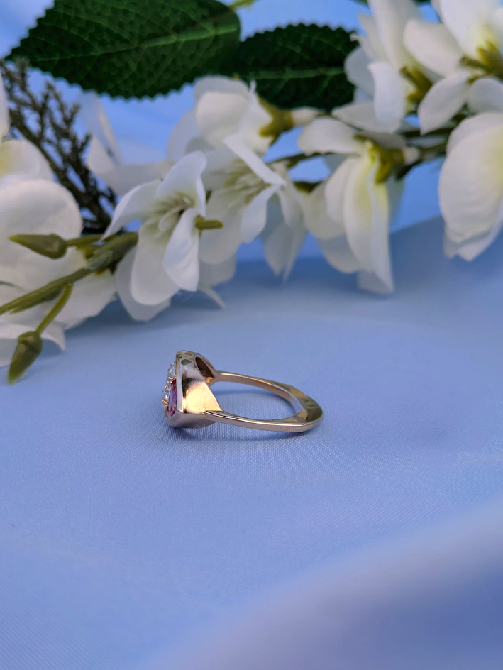 Loren | 14k Yellow Gold | Pink Tourmaline | Diamond | Ring