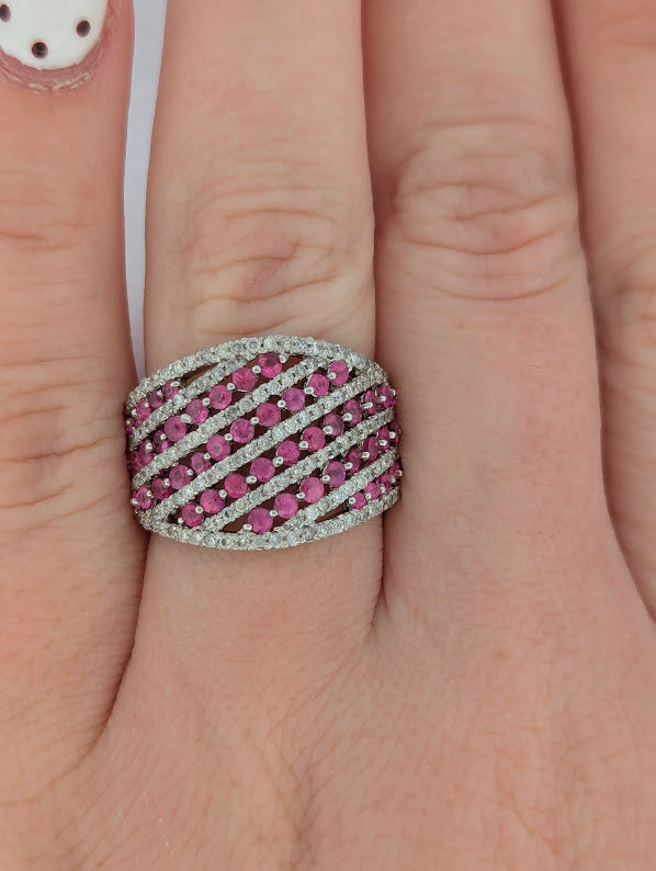 Sarah | 14k White Gold | Ruby | Diamond | Ring